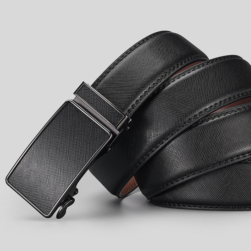 Ceinture homme en cuir de vachette à boucle automatique à motif