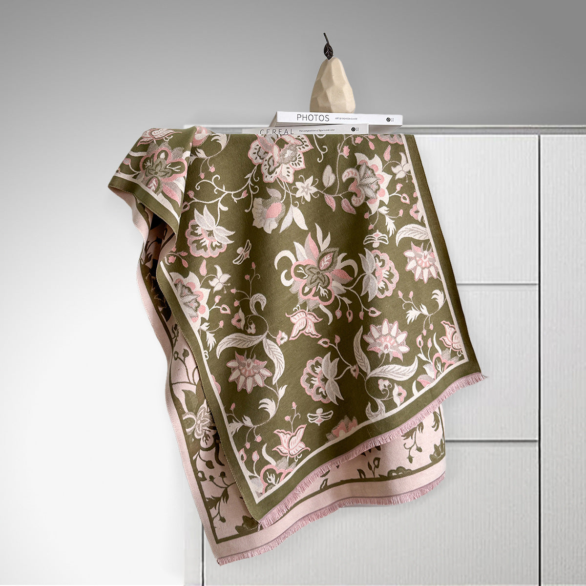 Écharpe double face en imitation cachemire – Motif cœur