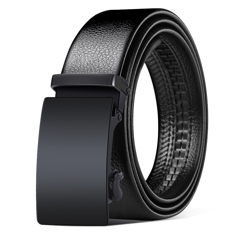 Ceinture homme à boucle automatique en simili cuir – Motif carré