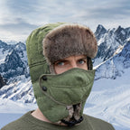 Chapka brodée polaire avec cache-visage – Ski et outdoor, mixte