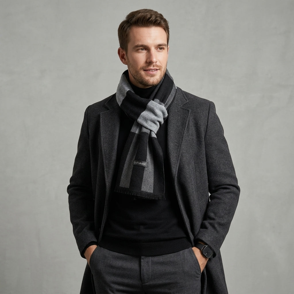 Coffret Gentleman : écharpe à carreaux
