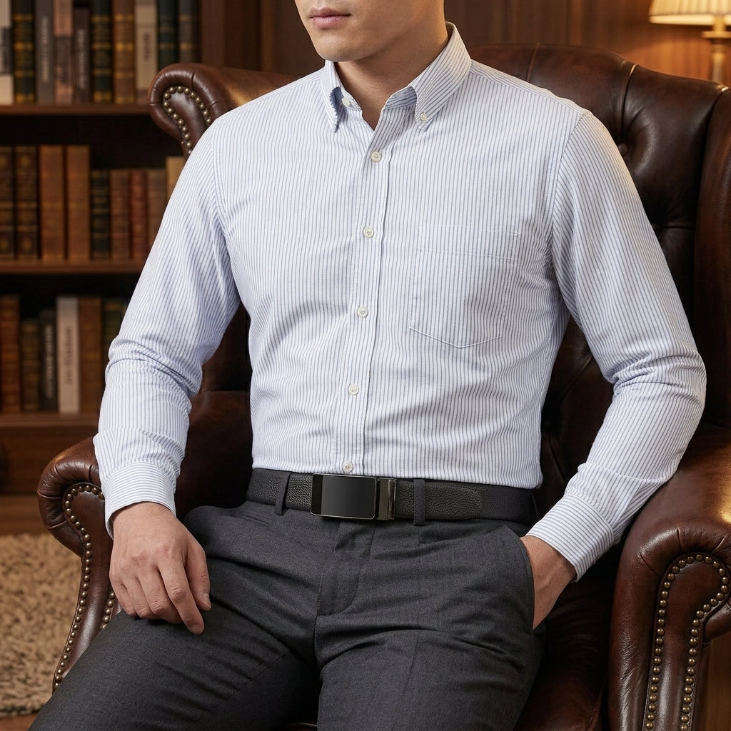 Ceinture homme business en cuir verni – Boucle automatique