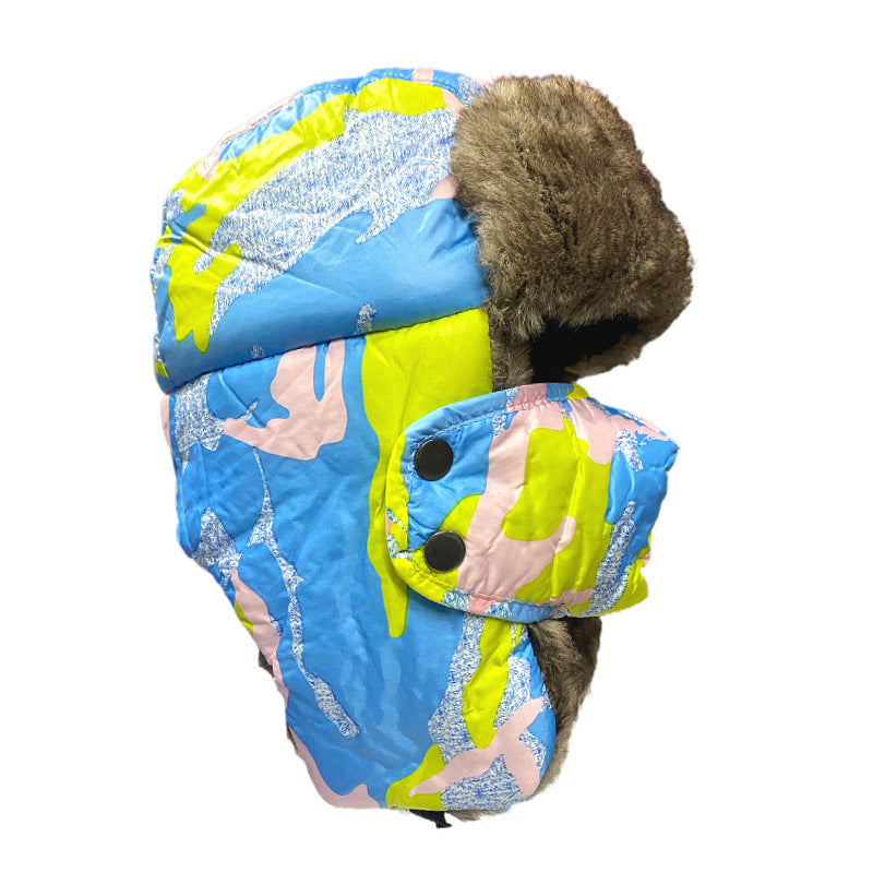 Chapka brodée polaire avec cache-visage – Ski et outdoor, mixte