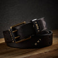 Ceinture homme en cuir fait main – Boucle ardillon vintage