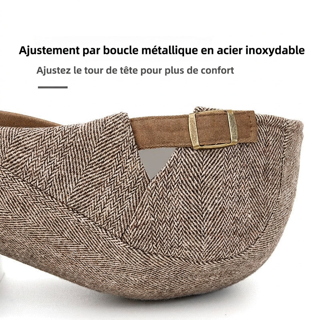 Casquette plate rayée homme – Effet velours