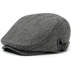 Casquette plate en coton à chevrons – Style rétro homme, réglable