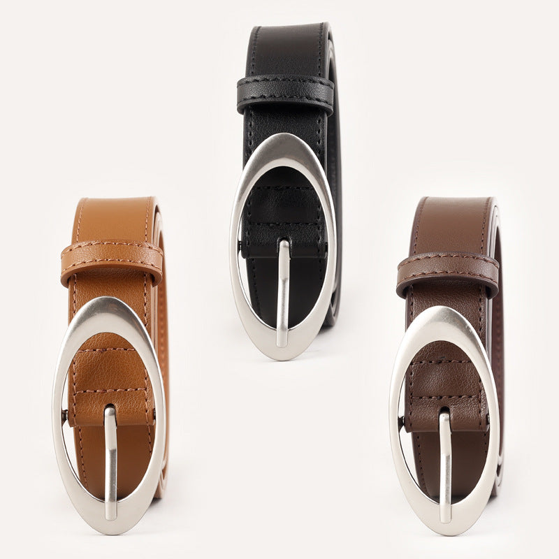 Ceinture en cuir à rivets en croissant de lune – Mixte