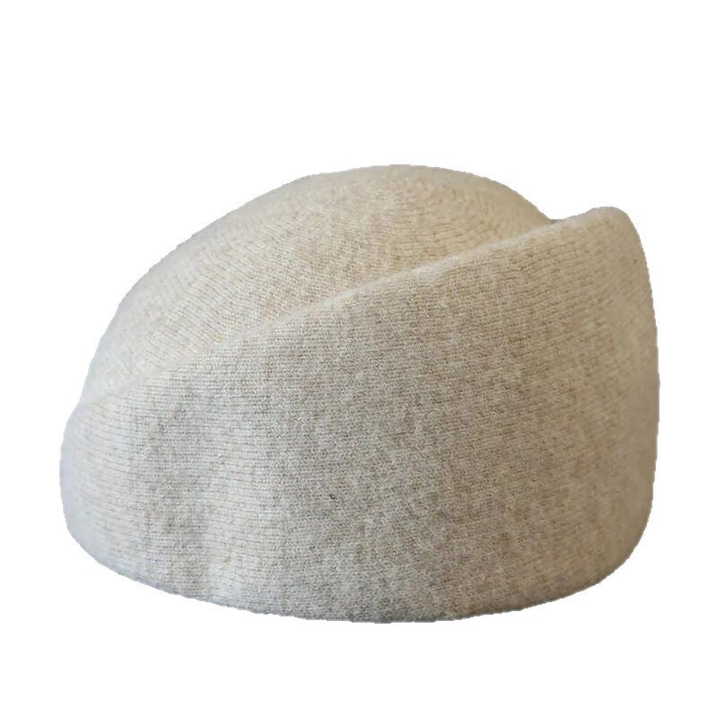 Toque pillbox asymétrique en laine mélangée – Automne-hiver