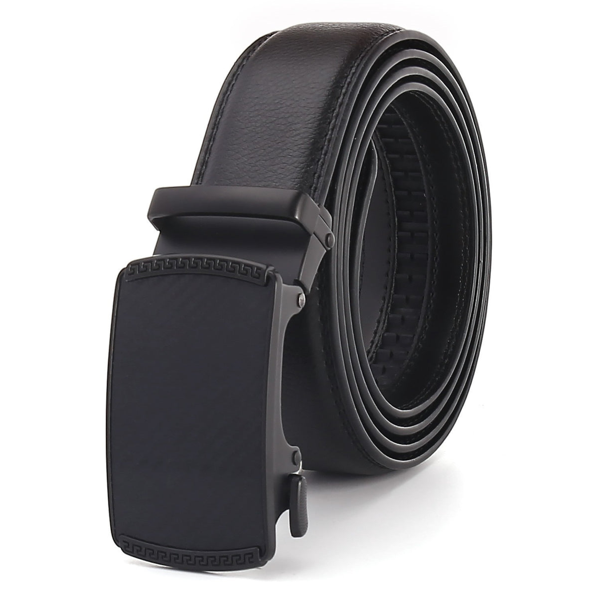 Ceinture homme en cuir à boucle automatique – Verni et losanges