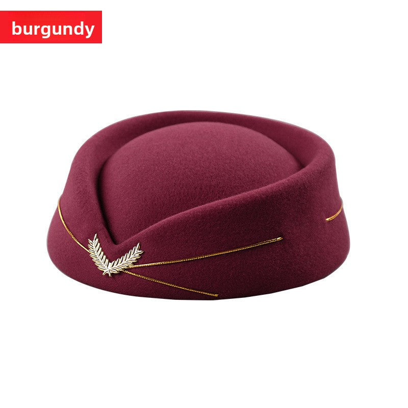 Béret hôtesse en feutre – Style élégant, tenue de scène et bureau