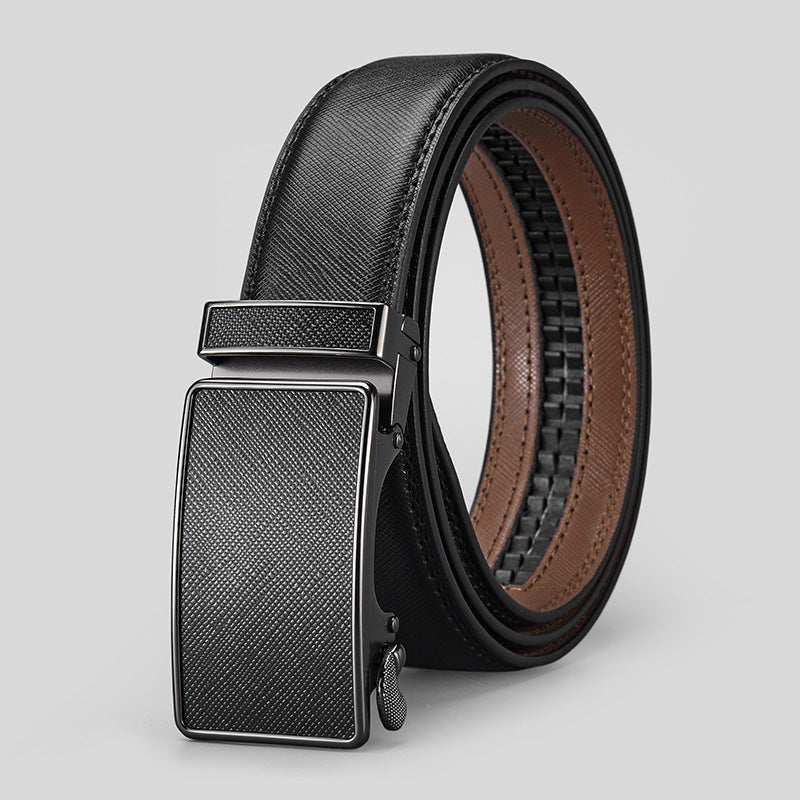 Ceinture homme en cuir de vachette à boucle automatique à motif