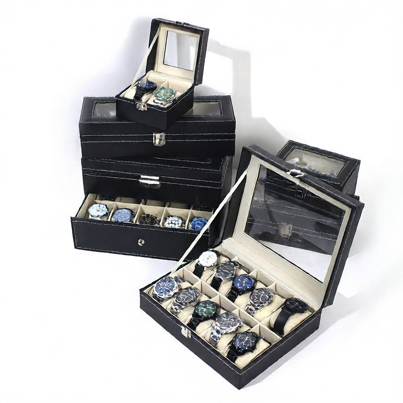 Boîte à montres en simili cuir – De 2 à 24 montres