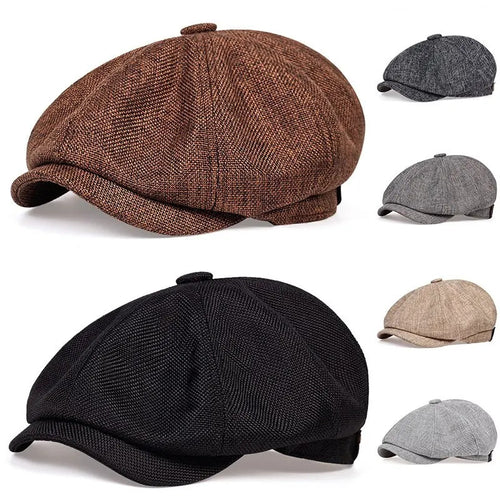Béret en lin et coton réglable – Style vintage