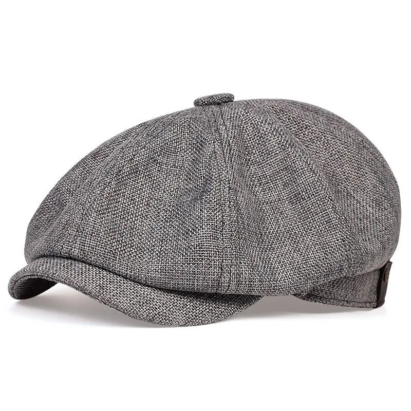 Béret en lin et coton réglable – Style vintage