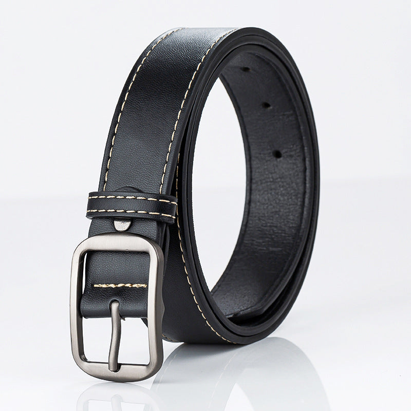 Ceinture homme en simili cuir à surpiqûres – Style coréen