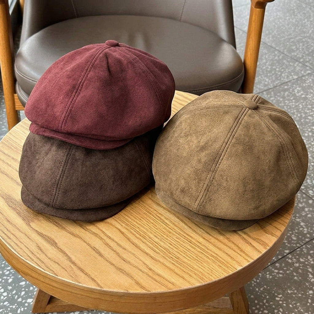 Casquette gavroche effet daim vieilli – Béret réglable