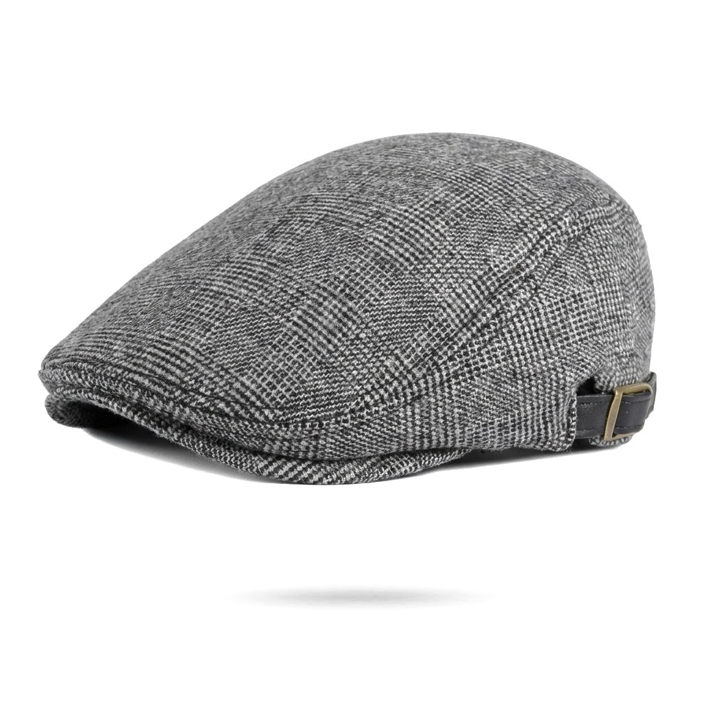 Béret homme en laine grise chinée, classique