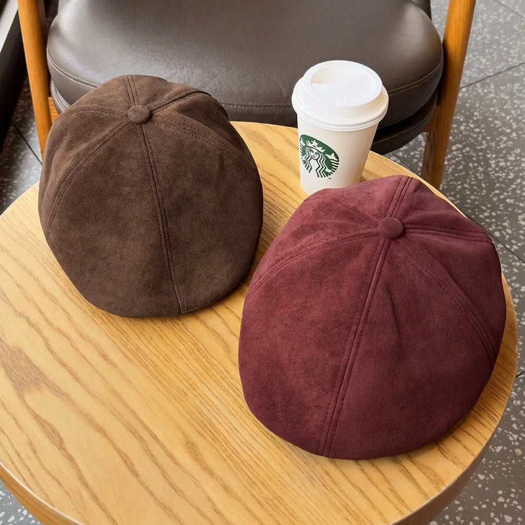 Casquette gavroche effet daim vieilli – Béret réglable
