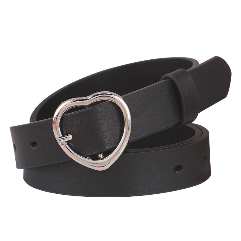 Ceinture femme en simili cuir – Boucle cœur