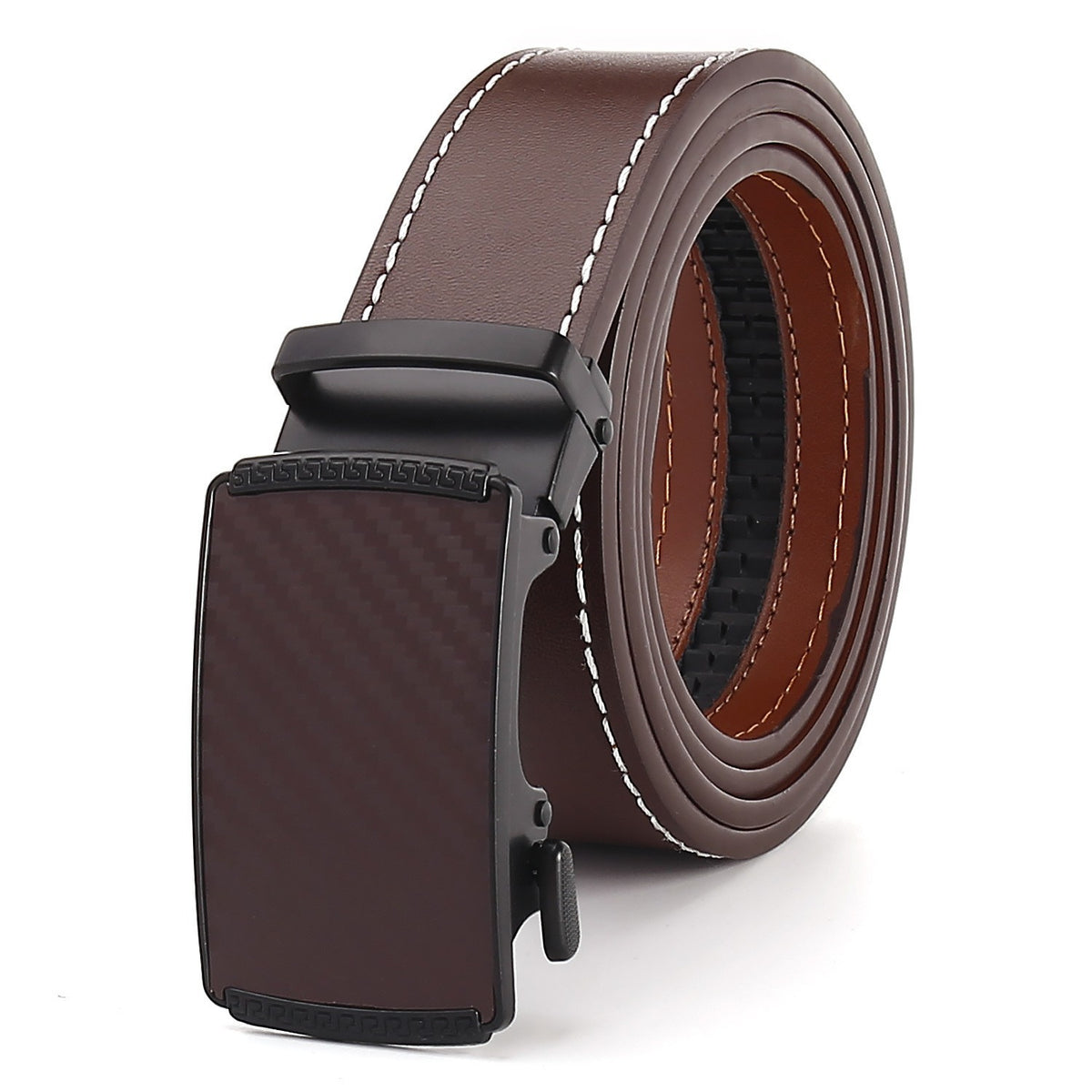 Ceinture homme en cuir à boucle automatique – Verni et losanges
