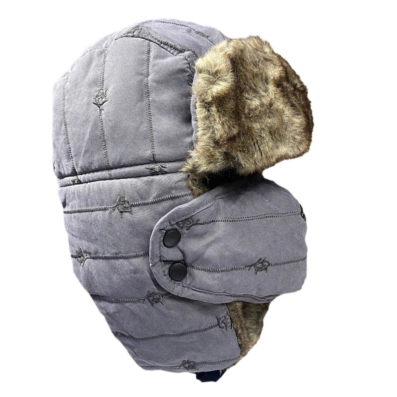 Chapka brodée polaire avec cache-visage – Ski et outdoor, mixte