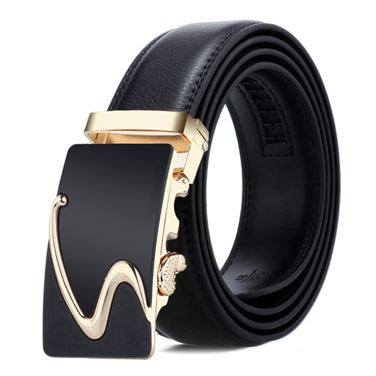 Ceinture homme réversible en cuir de vachette à boucle automatique