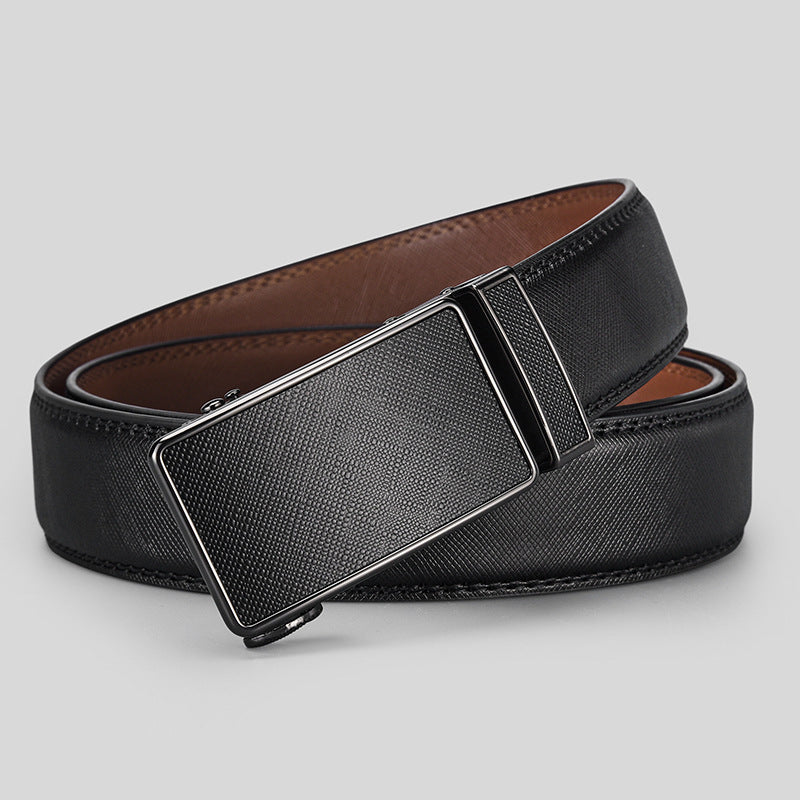 Ceinture homme en cuir de vachette à boucle automatique à motif