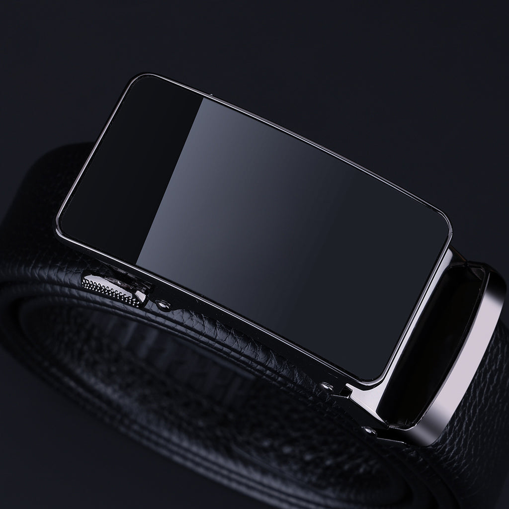 Ceinture homme business en cuir verni – Boucle automatique