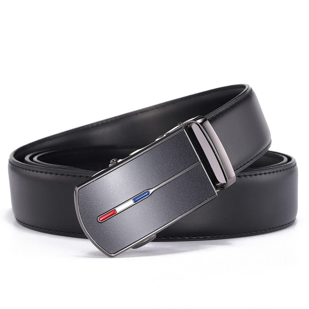 Ceinture homme en cuir de vachette – Motifs géométriques gaufrés