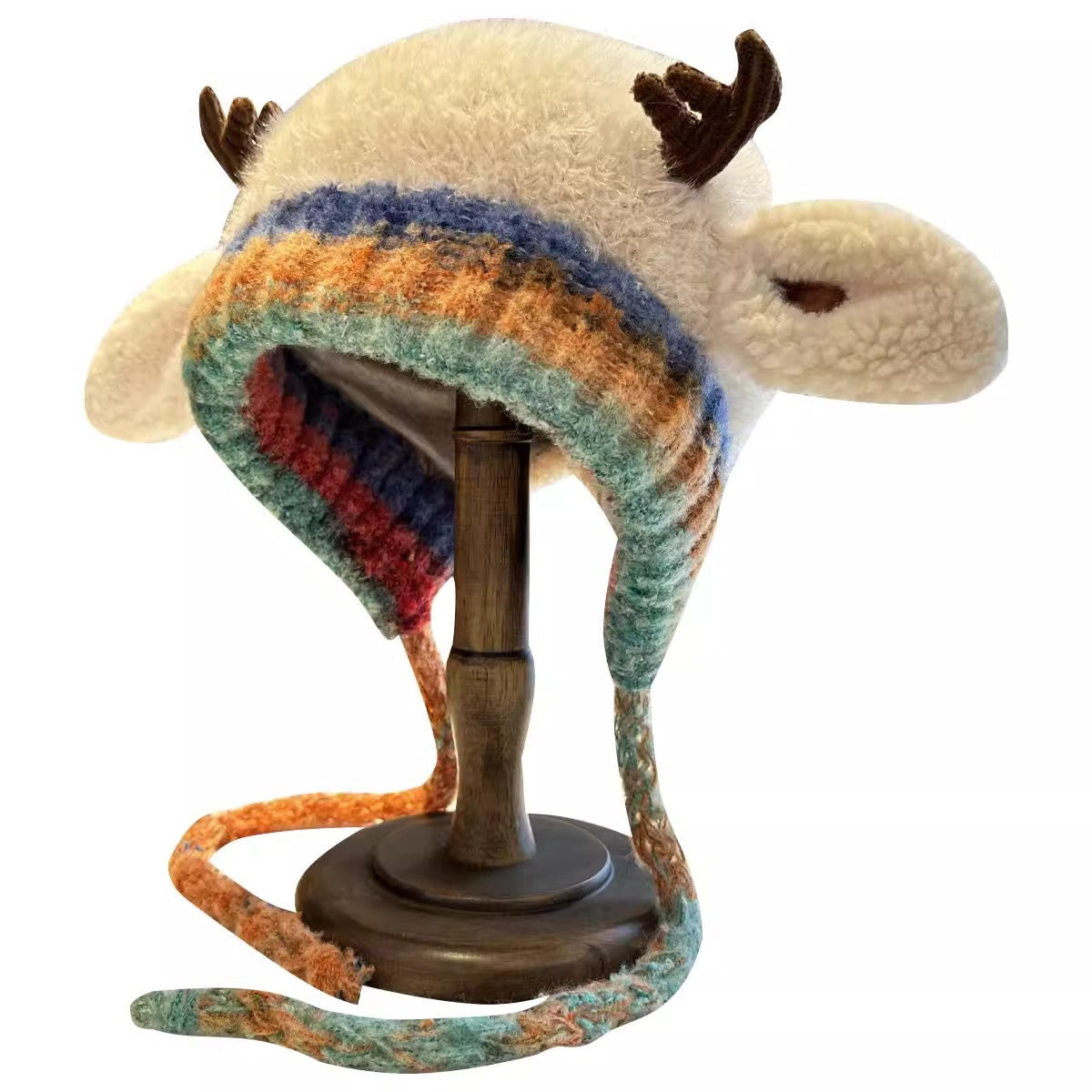 Bonnet de Noël tricoté – Renne et oreilles de cerf, mixte