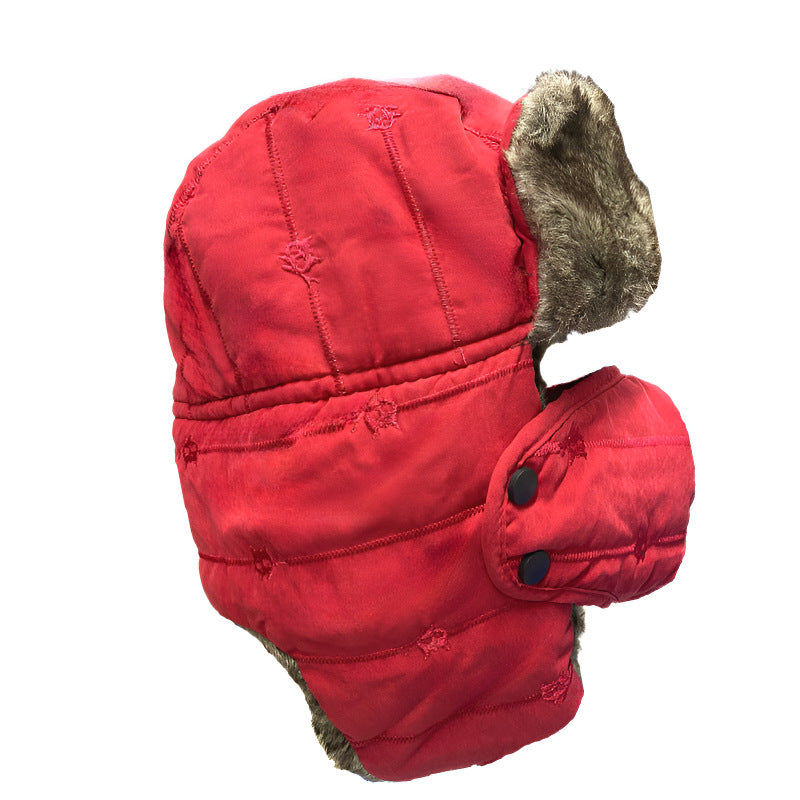 Chapka brodée polaire avec cache-visage – Ski et outdoor, mixte
