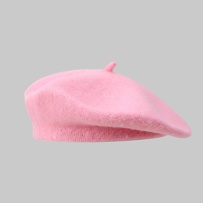 Béret femme en acrylique – Style rétro coréen