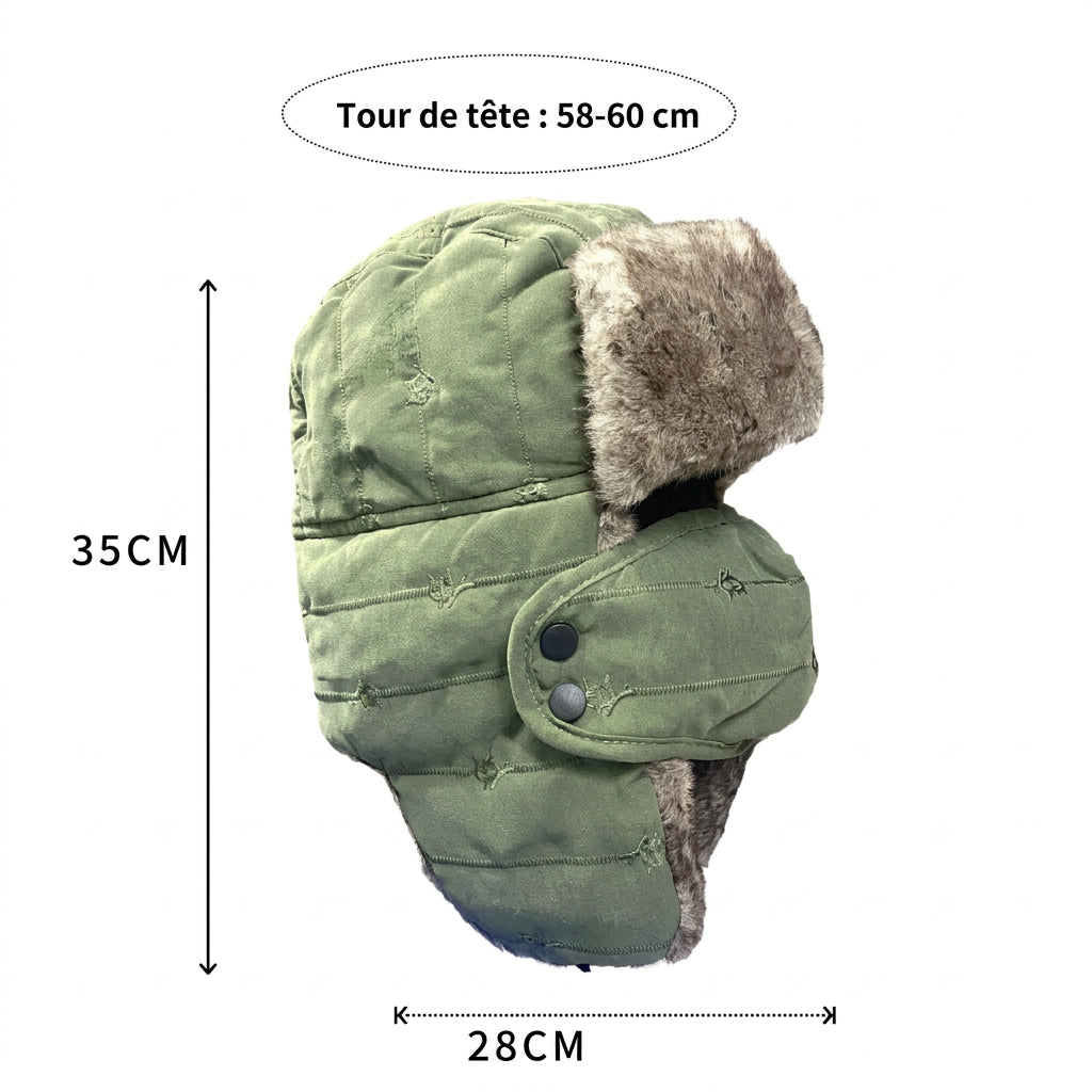 Chapka brodée polaire avec cache-visage – Ski et outdoor, mixte