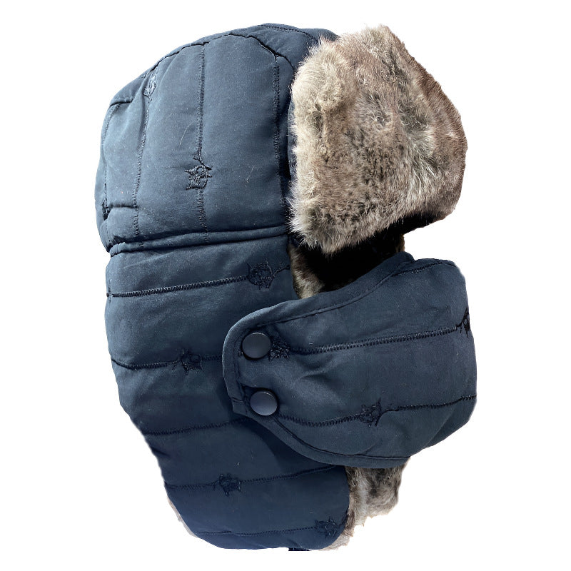 Chapka brodée polaire avec cache-visage – Ski et outdoor, mixte