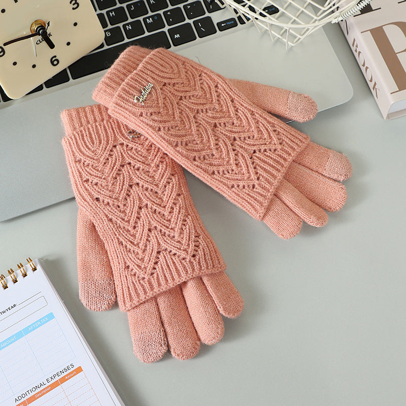 Gants 2-en-1 convertibles en laine acrylique – Écran tactile, femme