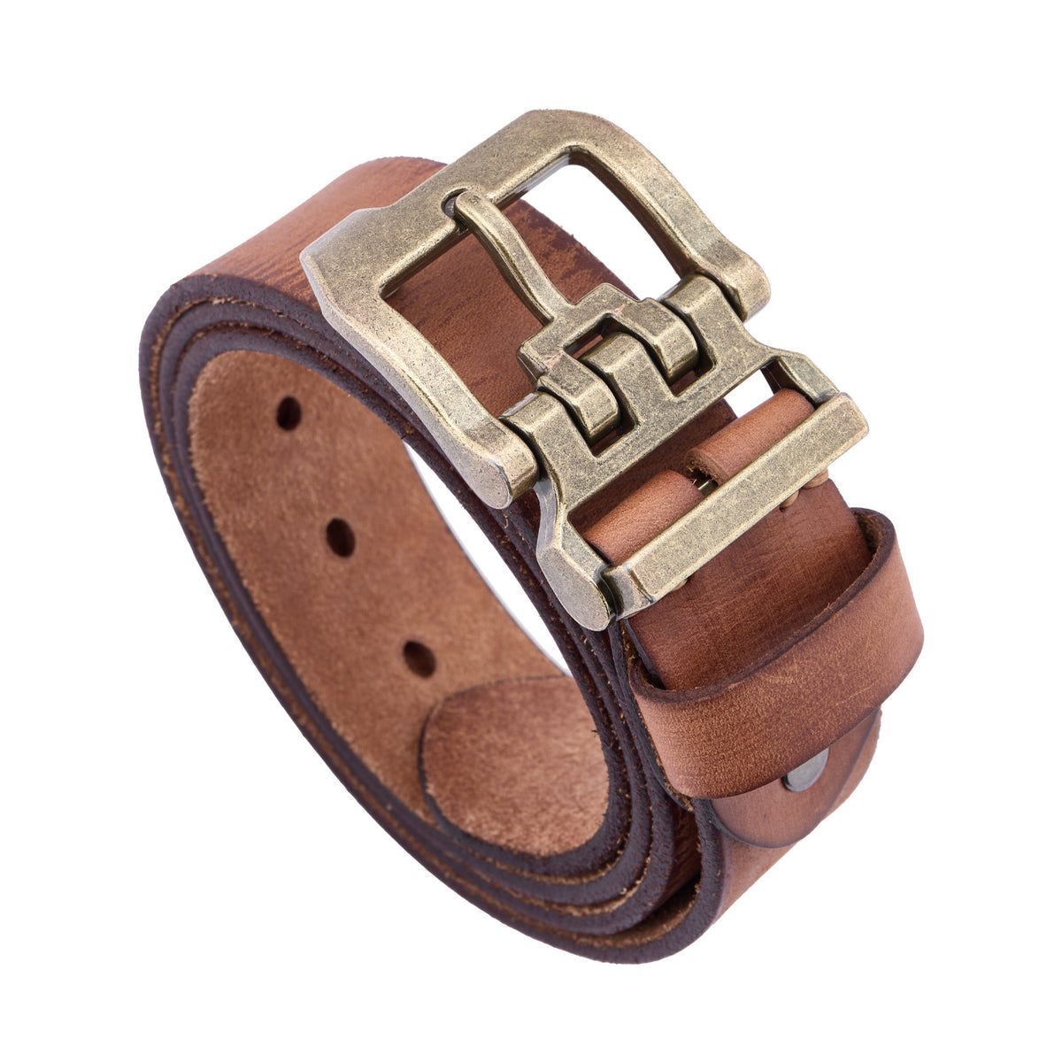 Ceinture homme en cuir pleine fleur – Style rétro américain