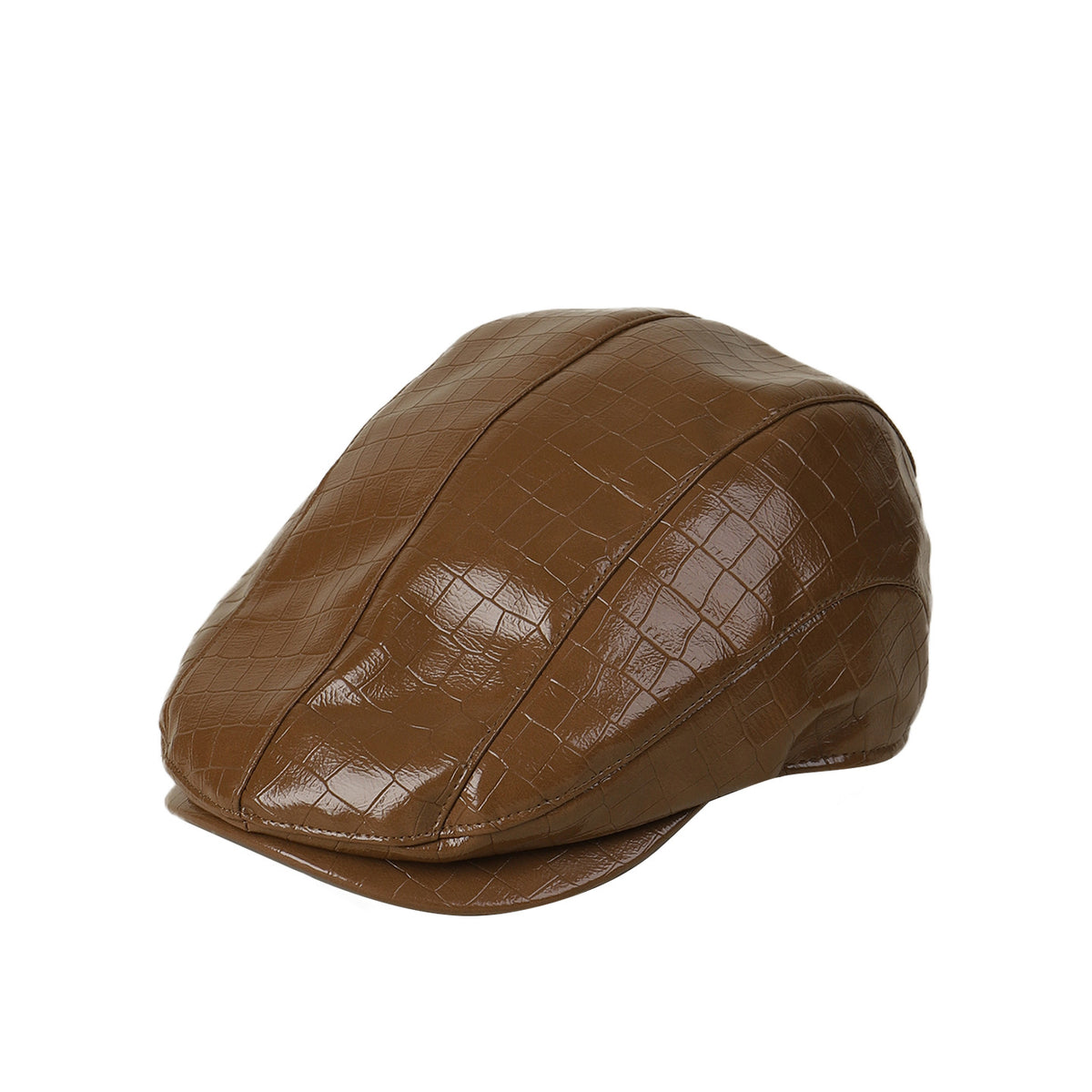 Casquette gavroche en simili cuir – Style rétro