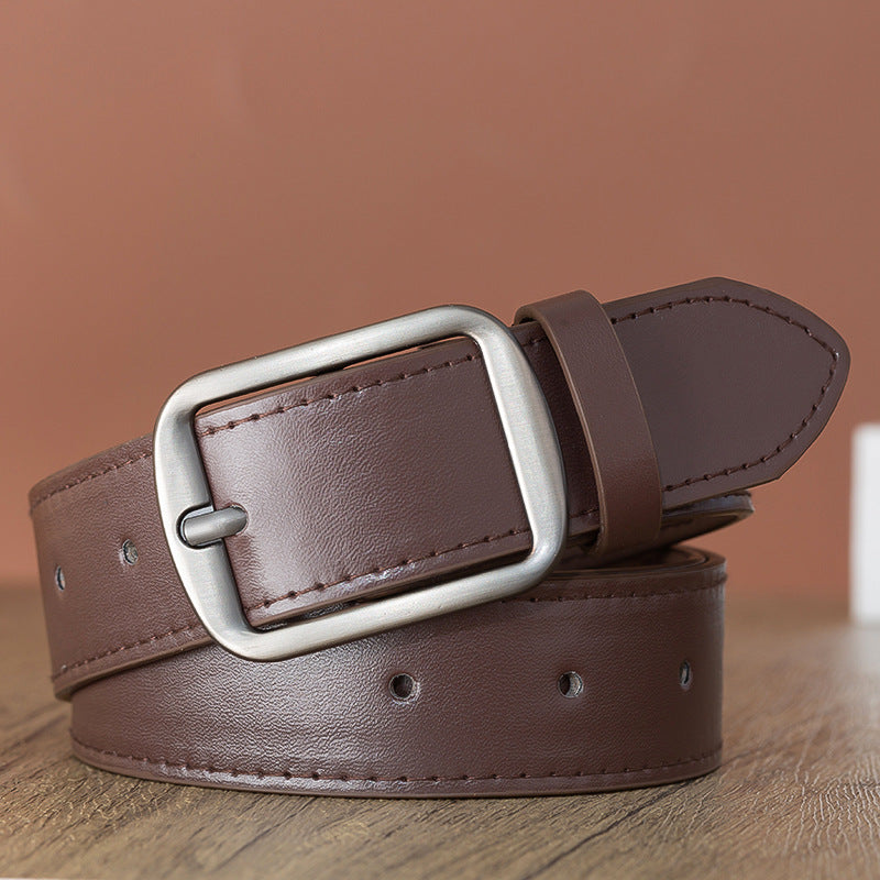Ceinture homme en simili cuir à surpiqûres – Style coréen