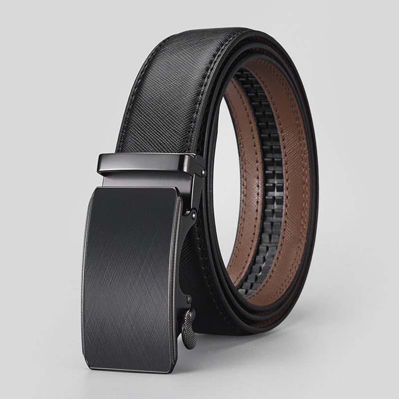 Ceinture homme en cuir de vachette à boucle automatique à motif