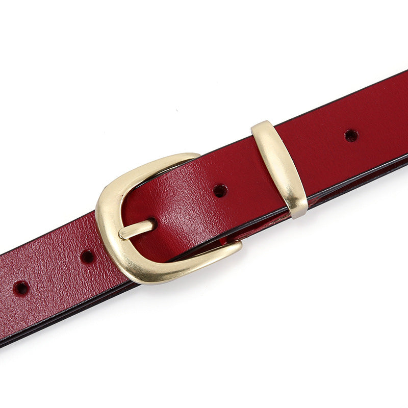 Ceinture femme en cuir lisse – Style minimaliste