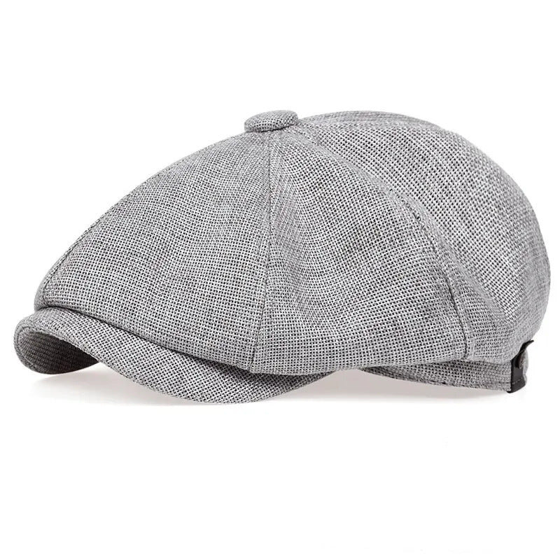 Béret en lin et coton réglable – Style vintage