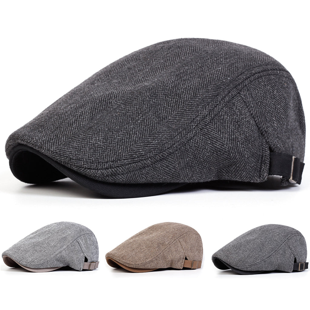 Casquette plate à chevrons homme – Style rétro