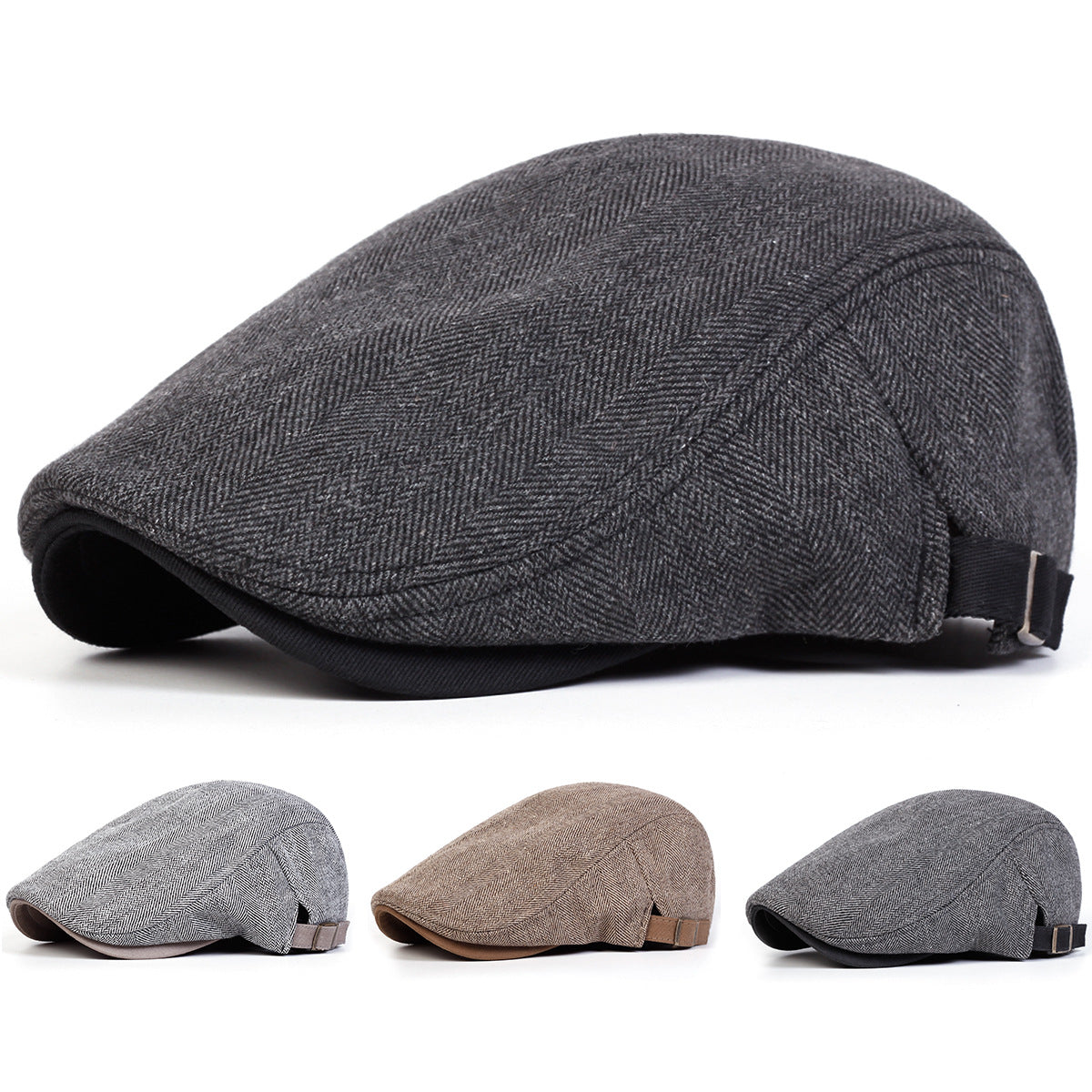 Casquette plate à chevrons homme – Style rétro