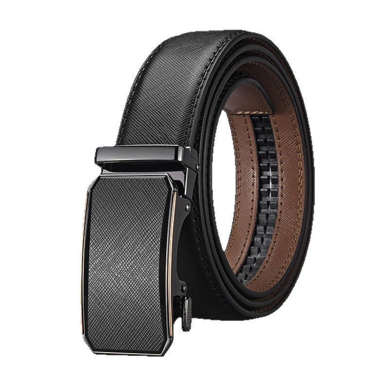 Ceinture homme en cuir de vachette à boucle automatique à motif