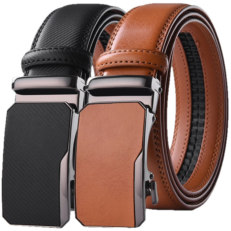 Ceinture homme en cuir de vachette – Boucle automatique, grain naturel